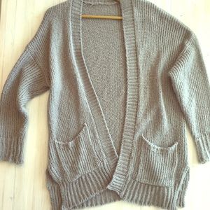 Gray long chunky sweater